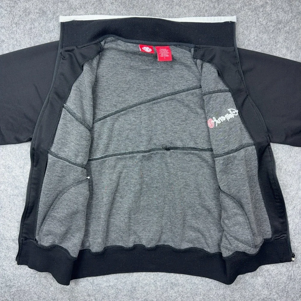 VTG Element Skateboards Track‎ Jacket Mens Large Black Full Zip Embroidered Y2K